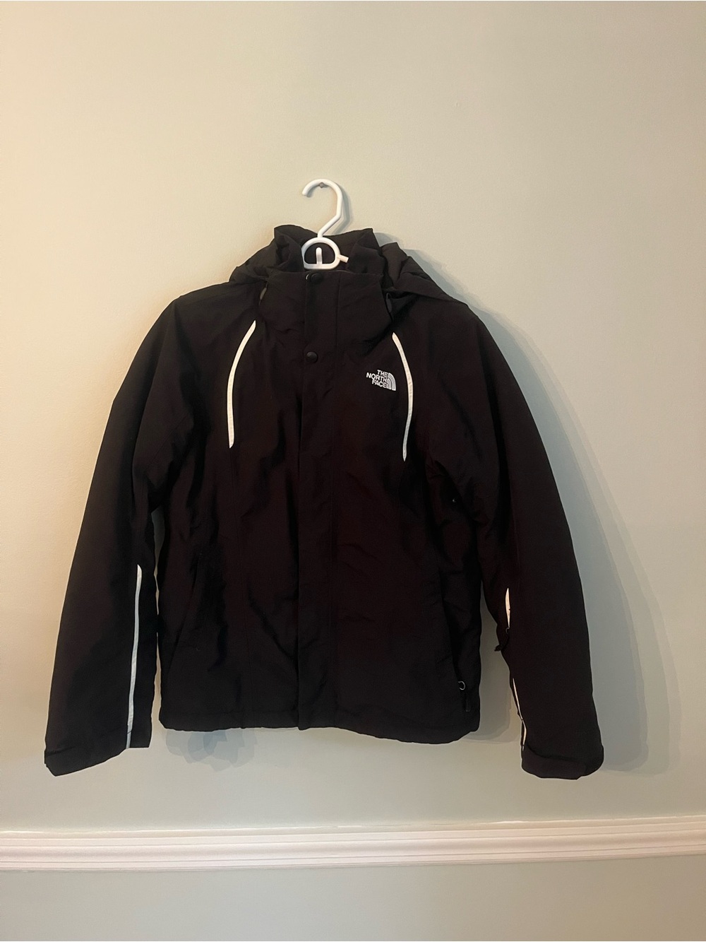 The North Face Black Quilted Jacket with White Logo